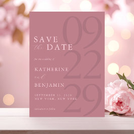 Reserve A Data Casamento Rosa Minimalista Moderno