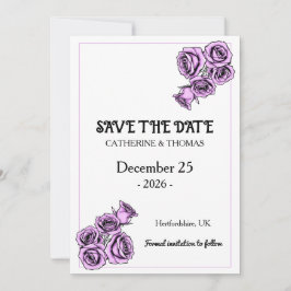Reserve A Data Casamento Rosa Roxa Mística