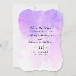 Reserve A Data Casamento roxo aquarela. Lavanda romântica
