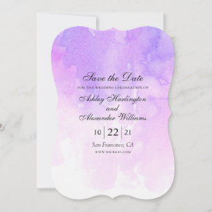 Reserve A Data Casamento roxo aquarela. Lavanda romântica