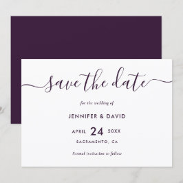 Reserve A Data Casamento Roxo Moderno Elegante