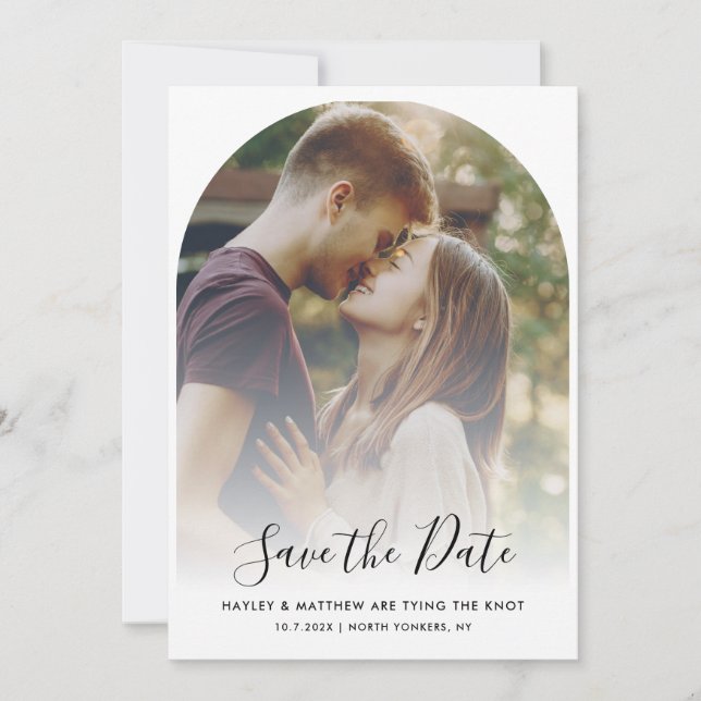 Reserve A Data Casamento RSVP de Foto do Código QR Moderno (Frente)