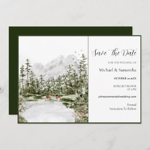 Reserve A Data Casamento Russo da Floresta das Montanhas Watercol