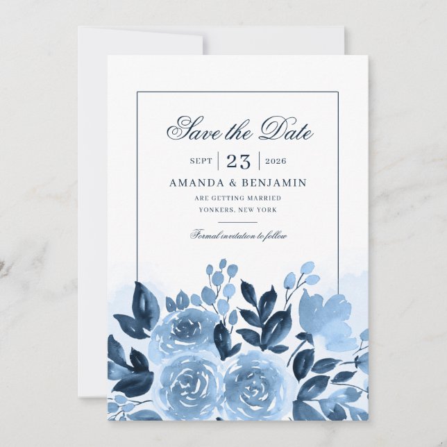 Reserve A Data Casamento Russo De Bloom Bloom, Script Floral (Frente)