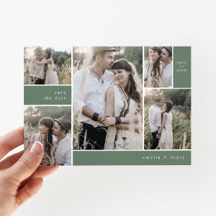 Reserve A Data Casamento Russo de Boho Sage, Simples Foto EMELIA