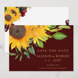 Reserve A Data Casamento Russo de Girassol e Burgundia
