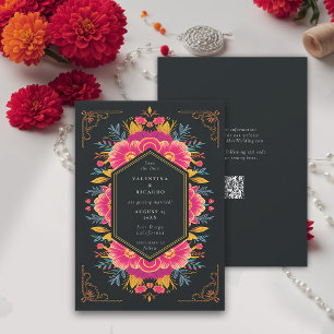 Reserve A Data Casamento Russo Elegante Floral Rancho QR
