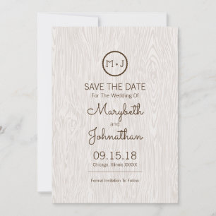 Reserve A Data Casamento Russo Moderno De Woodgrain Salve O Cartã