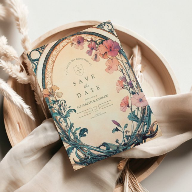 Reserve A Data Casamento Rust Blue Bloom (Criador carregado)