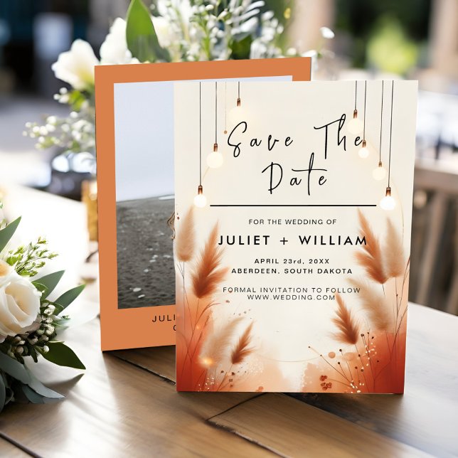 Reserve A Data Casamento Rustic Boho Autumn Brown (Criador carregado)