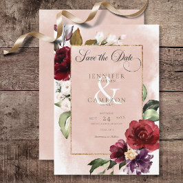 Reserve A Data Casamento Rustic Burgundy & Blush Pink Roses