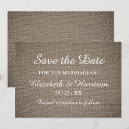Reserve A Data Casamento Rustic Burlap