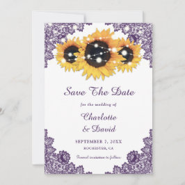 Reserve A Data Casamento Rustic Chic Purple Sunflower