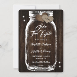 Reserve A Data Casamento Rustic Country Mason Jar Wood