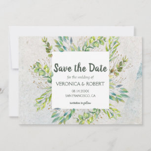 Reserve A Data Casamento Rustic Eucalyptus Greenery Salvar a Data