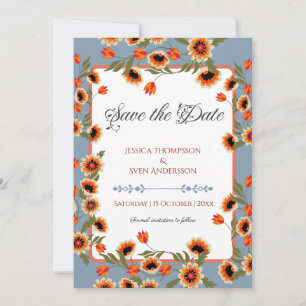 Reserve A Data Casamento Rustic Floral Escandinávia Inspirado Fol