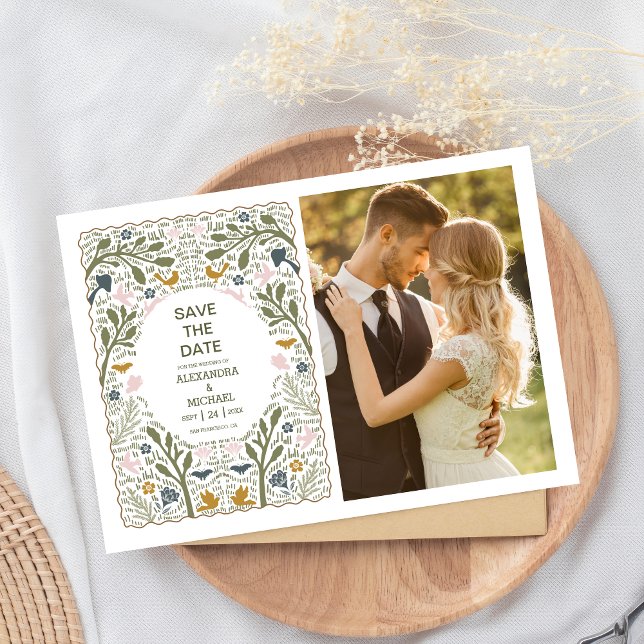Reserve A Data Casamento Rustic Green Woodland Fern (Criador carregado)