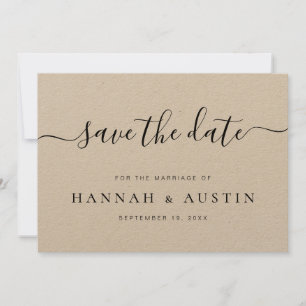 Reserve A Data Casamento Rustic Kraft Minimalista