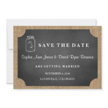 Casamento Rustic Mason Jar Burlap SALVE A DATA