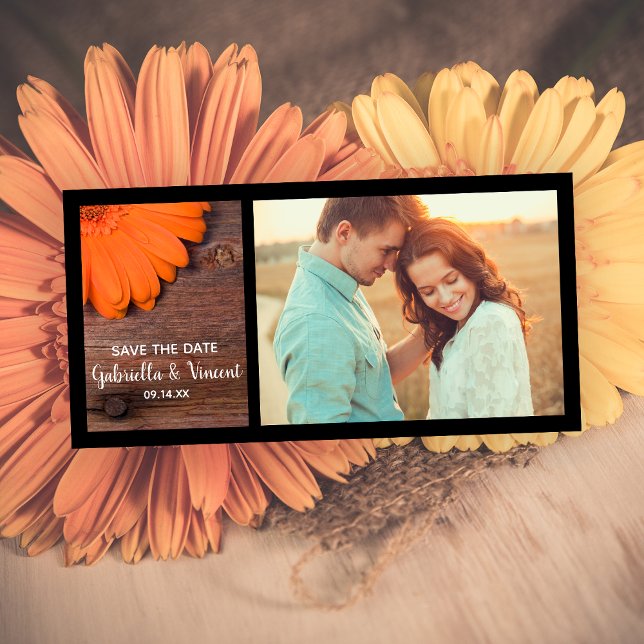 Reserve A Data Casamento Rustic Orange Daisy Country Salve a Data (Criador carregado)