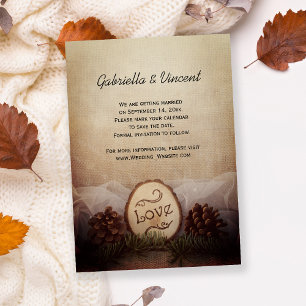 Reserve A Data Casamento Rustic Pines Woodland Salve a Data