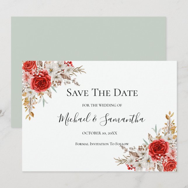 Reserve A Data Casamento Rustic Rosa Country (Frente/Verso)