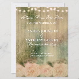 Reserve A Data Casamento Rustic Rosa Salva A Data