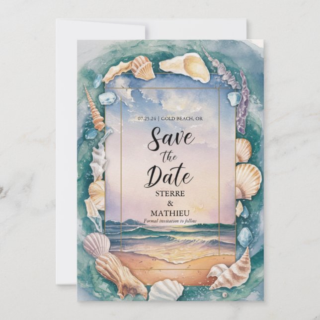 Reserve A Data Casamento Rustic Sandy Beach (Frente)