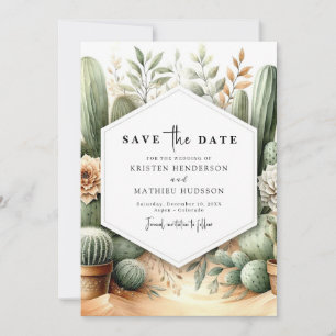 Reserve A Data Casamento Rustic Southern Cactus