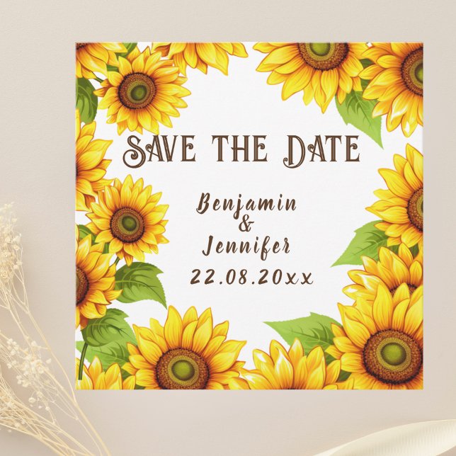 Reserve A Data Casamento Rustic Sunflower (Criador carregado)