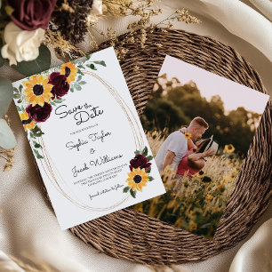 Reserve A Data Casamento Rustic Sunflower e Rosas