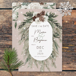 Reserve A Data Casamento Rustic Tan Pine Winter Sparkle
