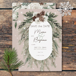 Reserve A Data Casamento Rustic Tan Pine Winter Sparkle