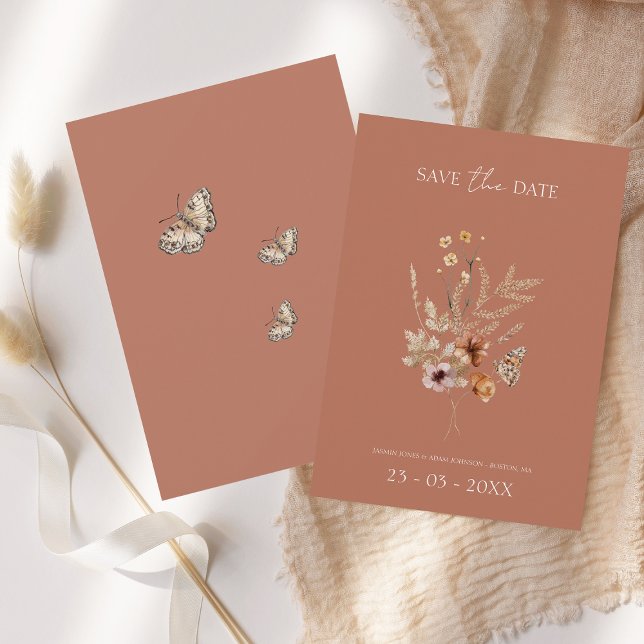 Reserve A Data Casamento Rustic Terracotta Autumn Fall Selvagens (Criador carregado)