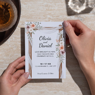 Reserve A Data Casamento Rustic Watercolor Arch Boho