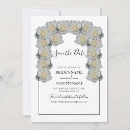 Reserve A Data Casamento Rustic White Roses Salva A Data
