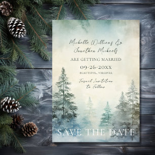 Reserve A Data Casamento Rustic Winter Pine Woodland
