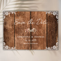 Casamento Rustic Wood Lace Country Salve a Data