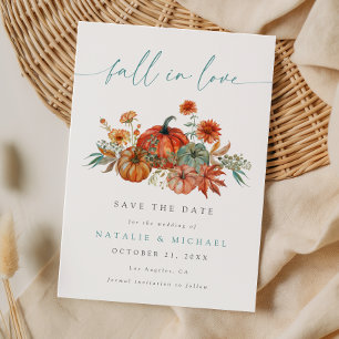 Reserve A Data Casamento Rústico Boho Chic de Abóbora de Outono