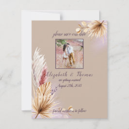 Reserve A Data Casamento Rústico Boho de Verão com Grama de Pampa