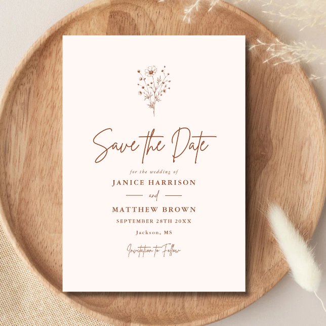 Reserve A Data Casamento Rústico Boho Laranja Queimada (Rustic burnt orange boho save the date sets a warm personalized tone for your wedding day)