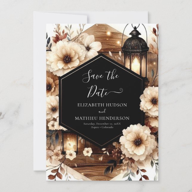 Reserve A Data Casamento Rústico Caprichoso Personalizado (Frente)