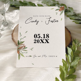 Reserve A Data Casamento Rústico com Algodão e Folhagens