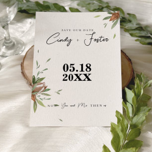 Reserve A Data Casamento Rústico com Algodão e Folhagens