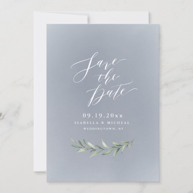 Reserve A Data Casamento rústico com caligrafia simples em cinza  (Frente)