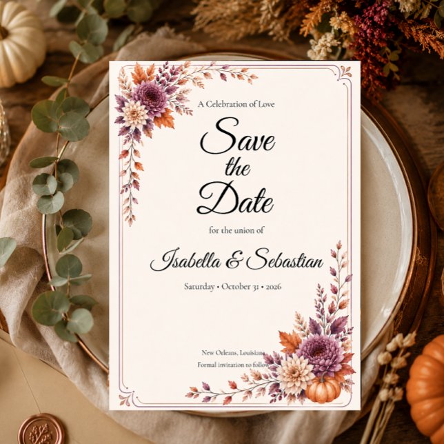 Reserve A Data Casamento Rústico de Outono (Criador carregado)