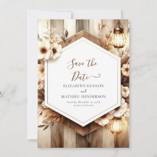 Reserve A Data Casamento rústico floral moderno