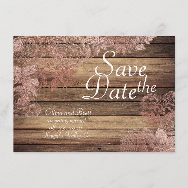 Reserve A Data Casamento Rústico Florido Save The Date com Renda (Frente)