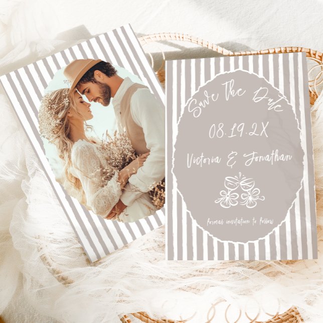 Reserve A Data Casamento Rústico Neutro (Criador carregado)