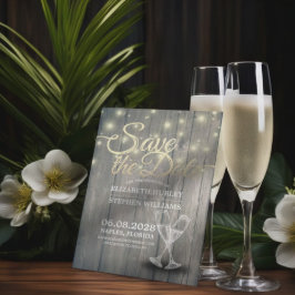Reserve A Data Casamento Salva Data Vidros De Champanhe Luz De Ma